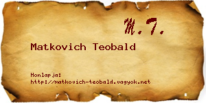 Matkovich Teobald névjegykártya